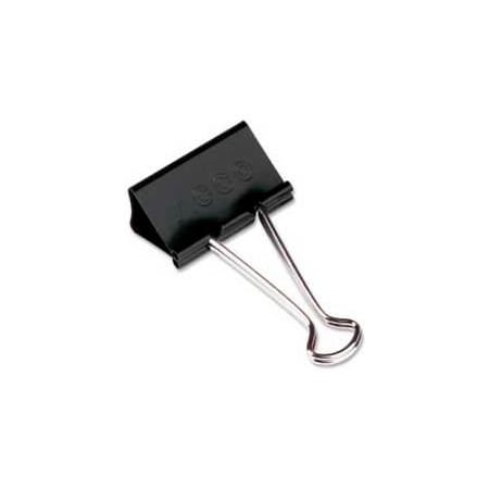 Acco Acco Binder Clips, Medium, 1-1/4in Width, 5/8in Capacity, Black/Silver, 12/Dozen 72050